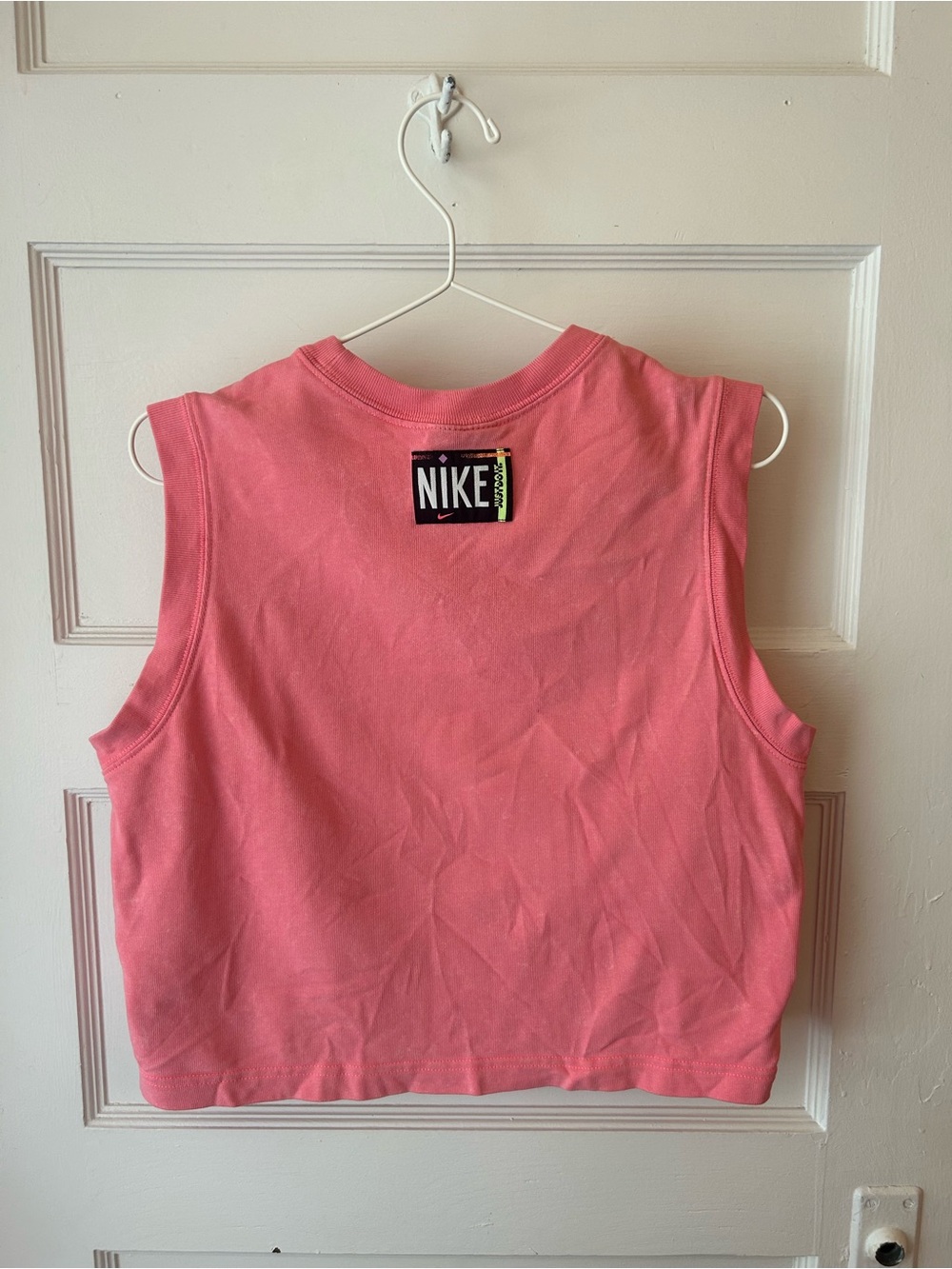 Nike Coral Pink Muscle Tank Crop Top - Picture 5 of 8